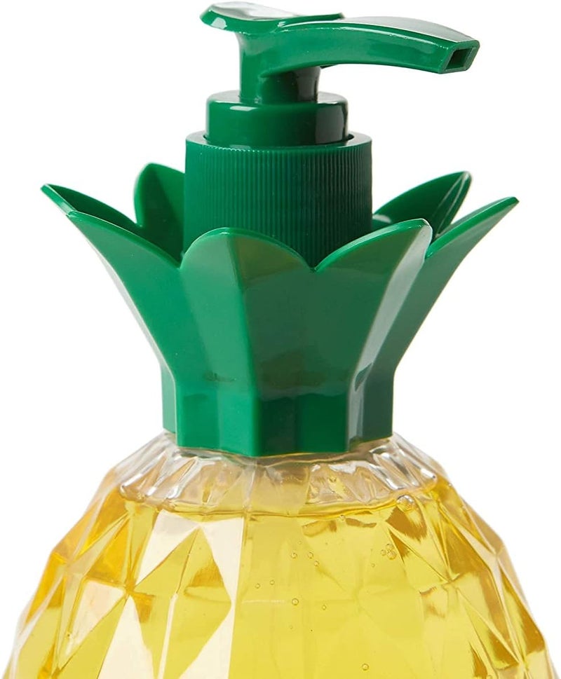 simple pleasures Pineapple Coconut Scented Liquid Hand Soap Dispenser - Plastic Novelty Decorative Refillable Hand Pump for Kitchen Countertops and Bathroom Sinks - Image 2